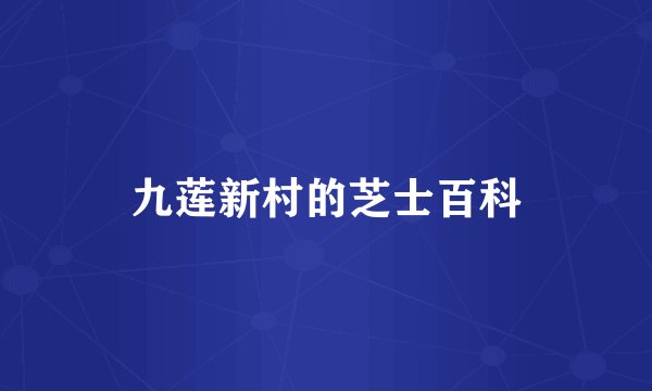 九莲新村的芝士百科