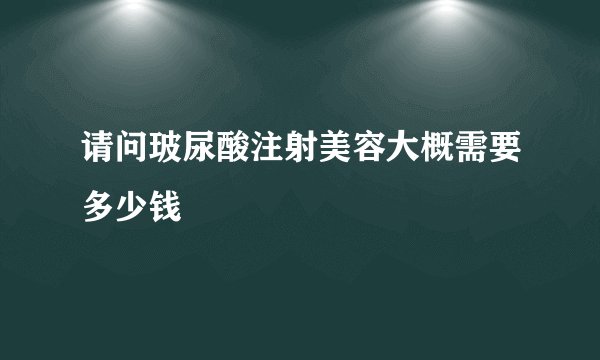 请问玻尿酸注射美容大概需要多少钱