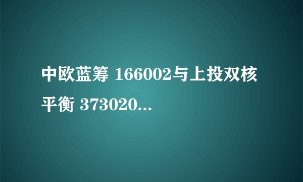 中欧蓝筹 166002与上投双核平衡 373020哪个基金更适合定投，各有什么优劣势？或者推荐几款混合型基金