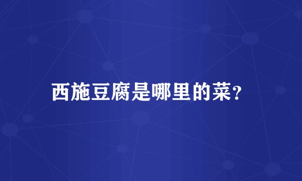 西施豆腐是哪里的菜？