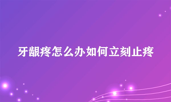 牙龈疼怎么办如何立刻止疼