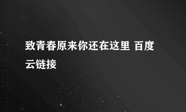 致青春原来你还在这里 百度云链接