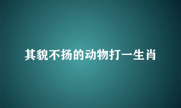 其貌不扬的动物打一生肖
