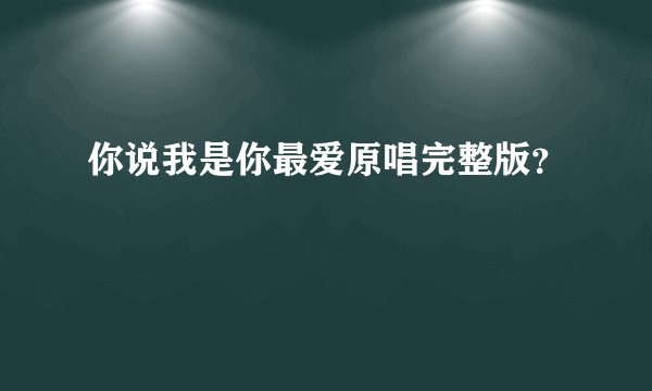 你说我是你最爱原唱完整版？