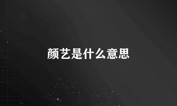 颜艺是什么意思