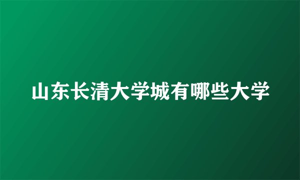 山东长清大学城有哪些大学