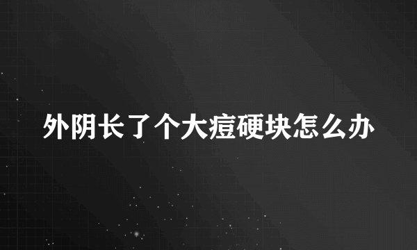 外阴长了个大痘硬块怎么办