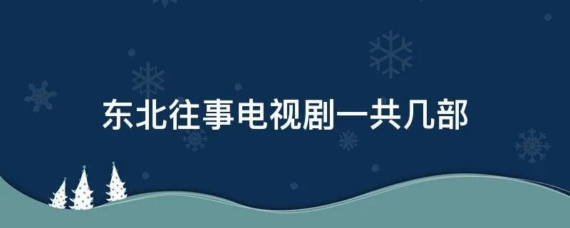 东北往事电视剧一共几部