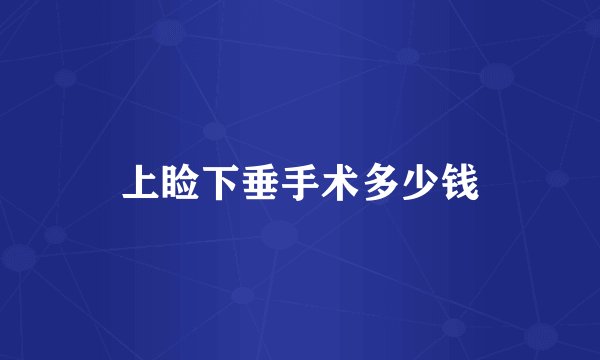 上睑下垂手术多少钱