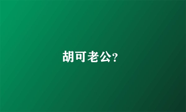 胡可老公？