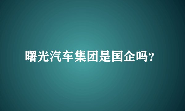 曙光汽车集团是国企吗？