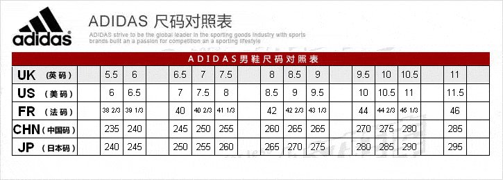 nike鞋码对照表