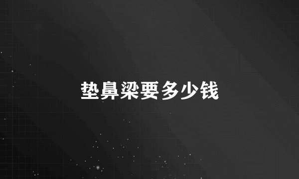 垫鼻梁要多少钱
