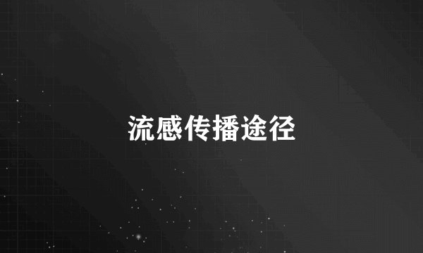 流感传播途径