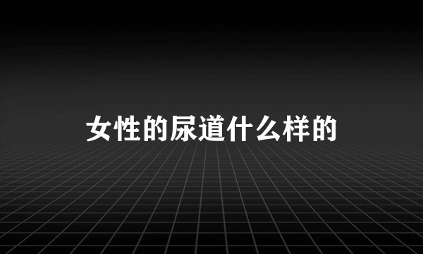 女性的尿道什么样的