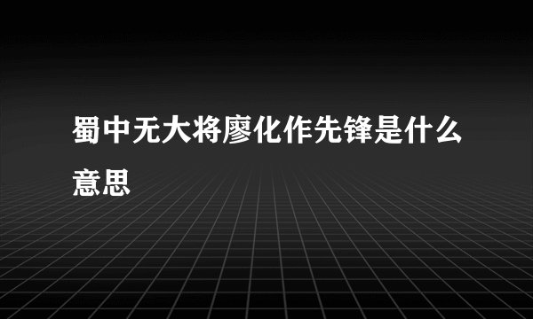 蜀中无大将廖化作先锋是什么意思