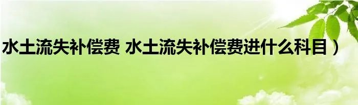水土流失补偿费 水土流失补偿费进什么科目）