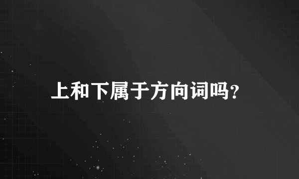 上和下属于方向词吗?