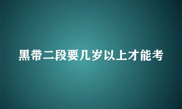 黑带二段要几岁以上才能考