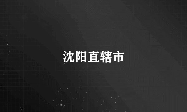 沈阳直辖市
