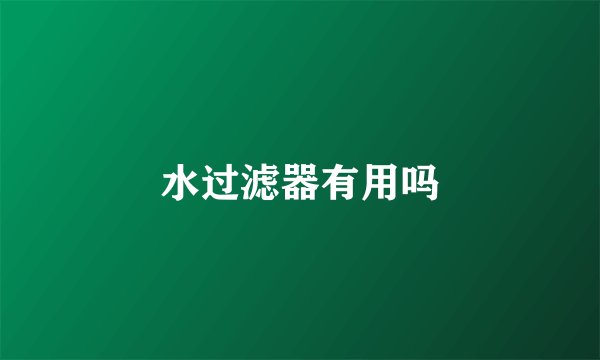 水过滤器有用吗