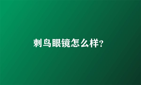 刺鸟眼镜怎么样？