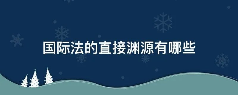 国际法的直接渊源有哪些