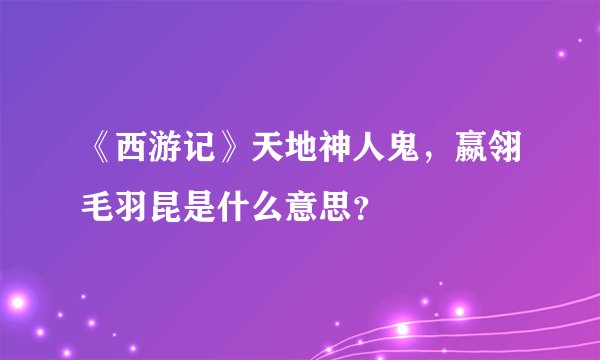 《西游记》天地神人鬼，嬴翎毛羽昆是什么意思？