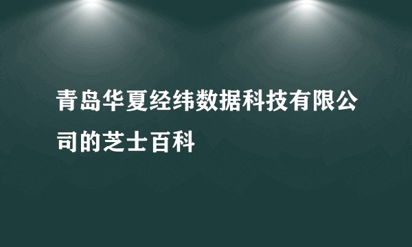 青岛华夏经纬数据科技有限公司的芝士百科