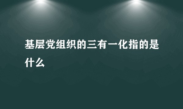基层党组织的三有一化指的是什么