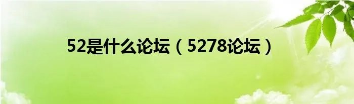 52是什么论坛（5278论坛）