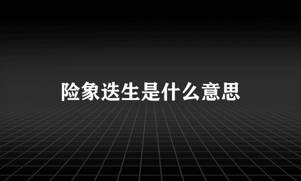 险象迭生是什么意思