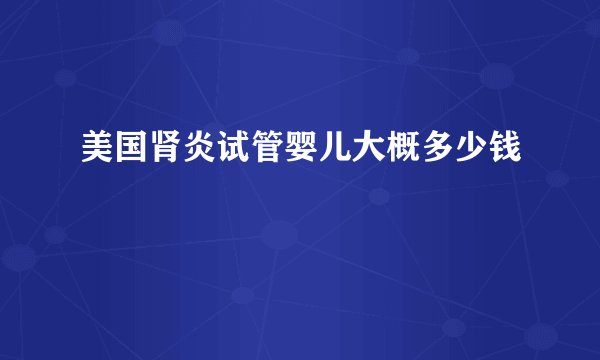 美国肾炎试管婴儿大概多少钱