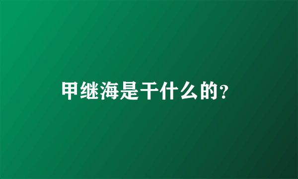 甲继海是干什么的？