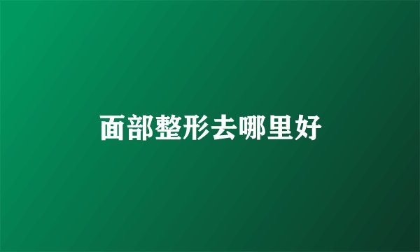 面部整形去哪里好