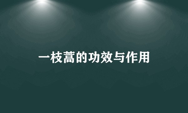 一枝蒿的功效与作用
