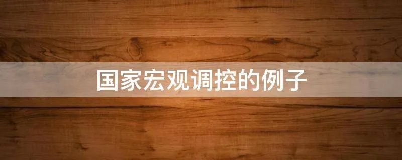国家宏观调控的例子
