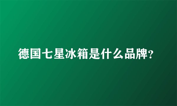 德国七星冰箱是什么品牌？