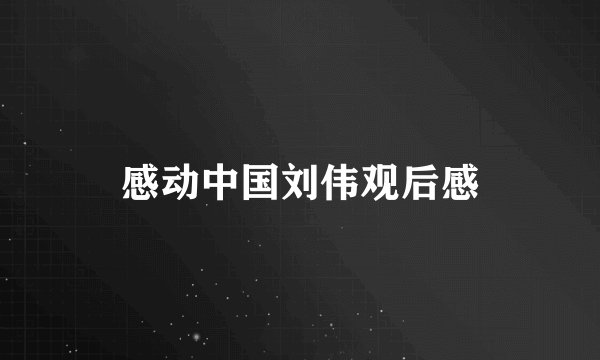 感动中国刘伟观后感