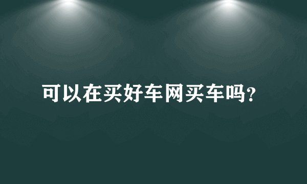 可以在买好车网买车吗？