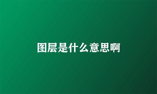 图层是什么意思啊
