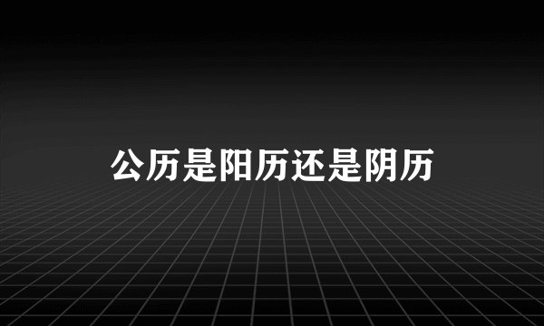 公历是阳历还是阴历