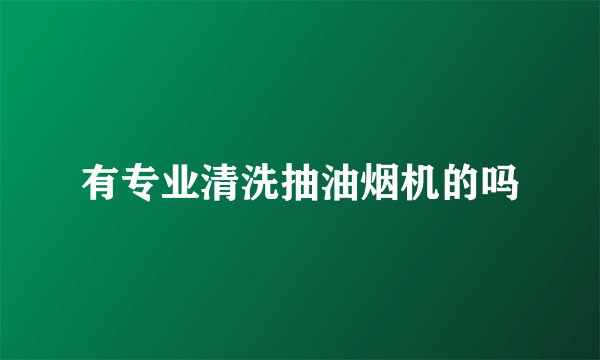 有专业清洗抽油烟机的吗
