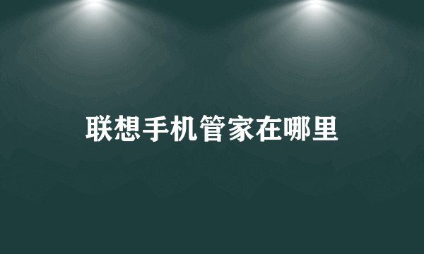 联想手机管家在哪里