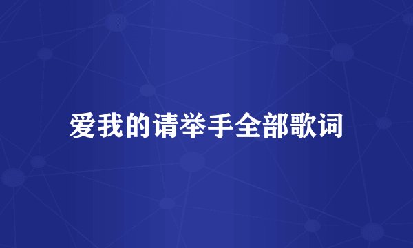 爱我的请举手全部歌词