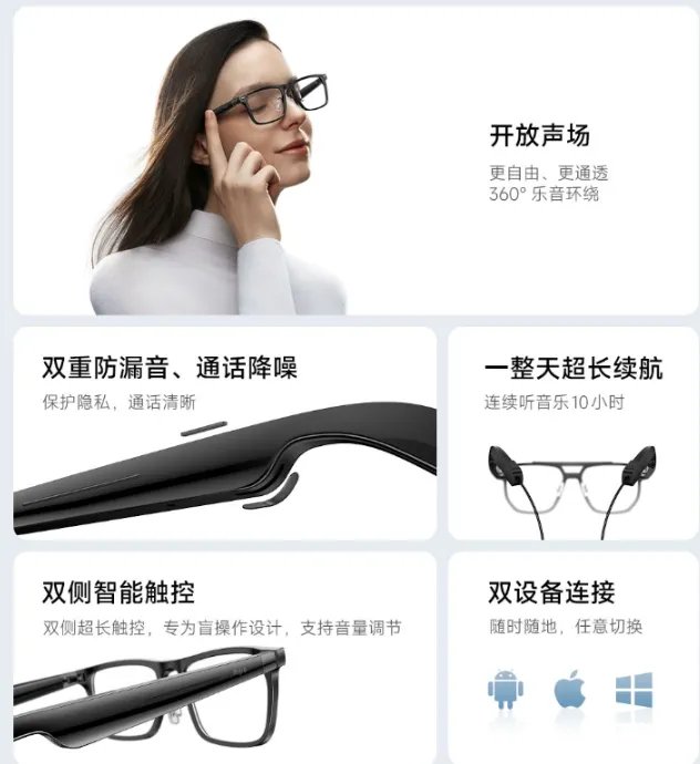 小米智能眼镜今天开启众筹:支持通话降噪、799元