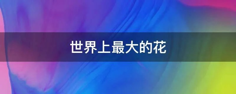 世界上最大的花