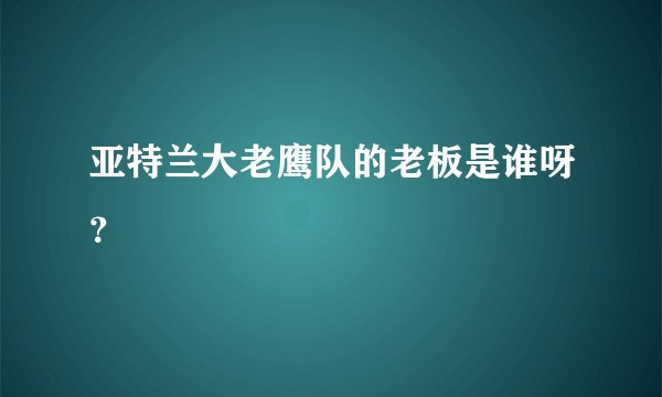 亚特兰大老鹰队的老板是谁呀？