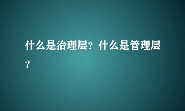 什么是治理层?什么是管理层?