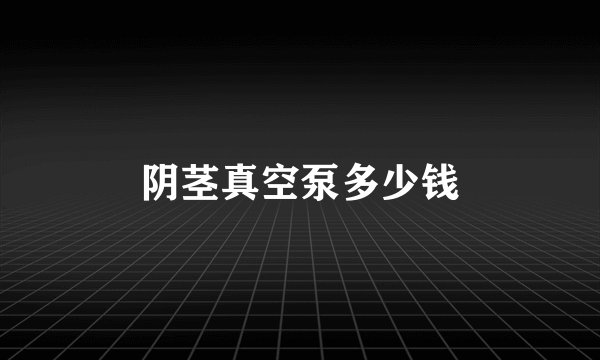 阴茎真空泵多少钱
